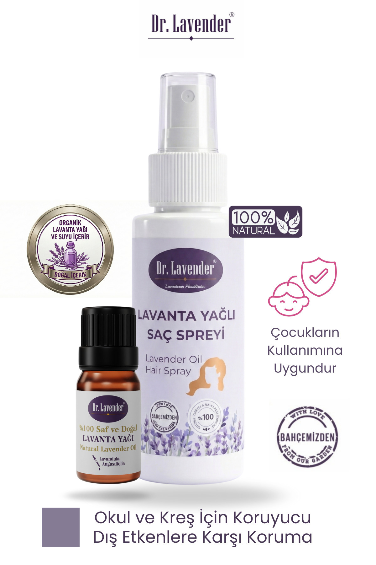 Dr.Lavender Lavanta Yağlı Okul Öncesi Saç Spreyi & Lavanta Yağı Çocuklar Için Uygun Kullanım