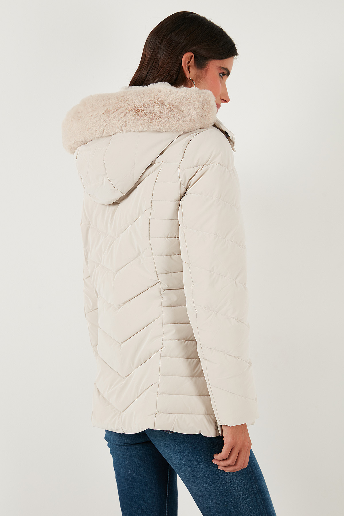 Lela Kapitoneli Slim Fit Çıkarılabilir Kapüşonlu Mont MONT 497MARA görsel 7