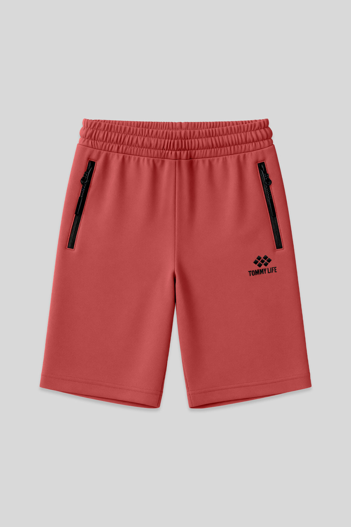 Tile Hidden Zipper Back Pocket Lace-up Standard Fit Men's Shorts - 81136