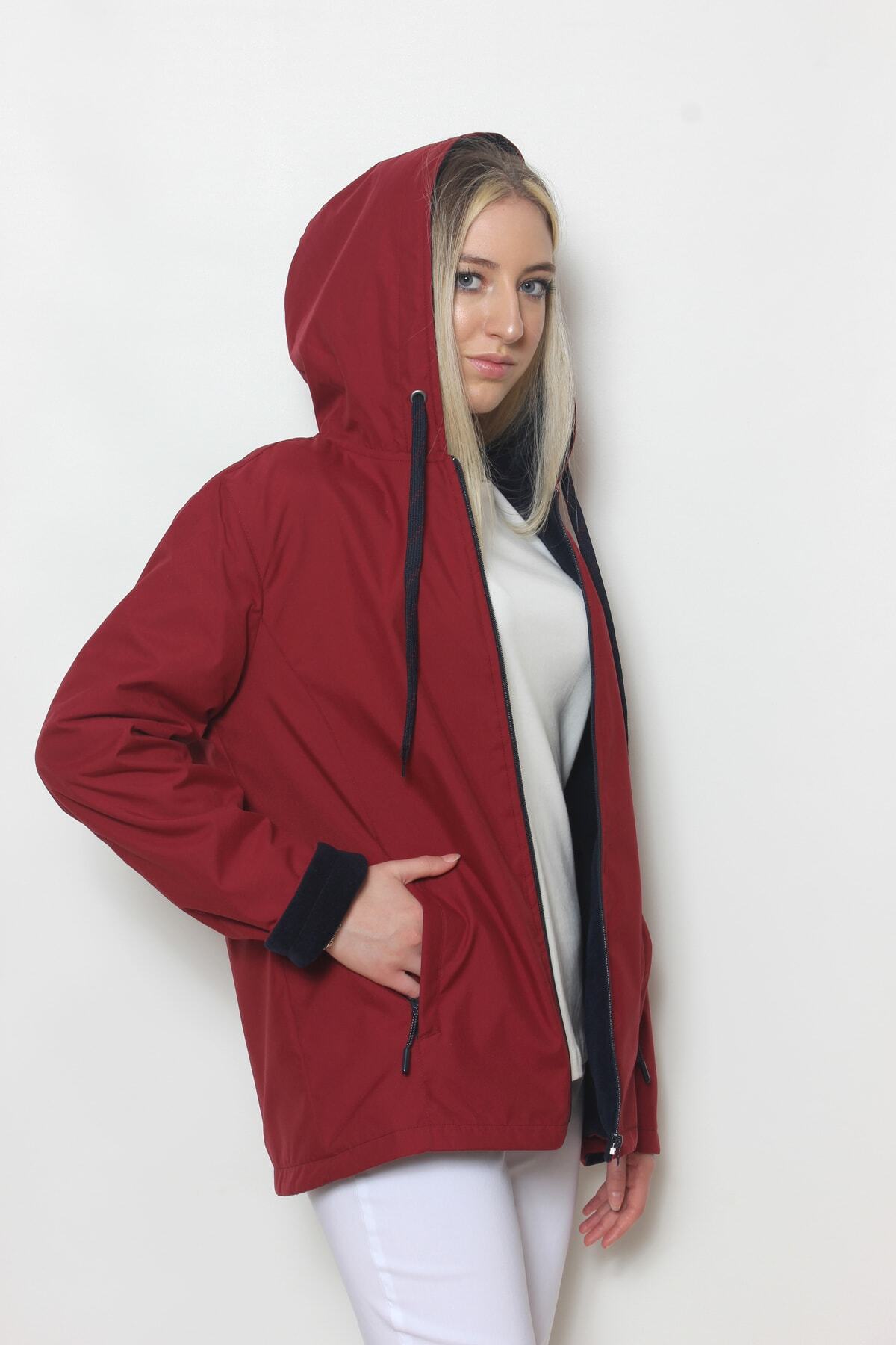 Cottoncool  Kadın Bordo Içi Polar Mont - Görsel 5