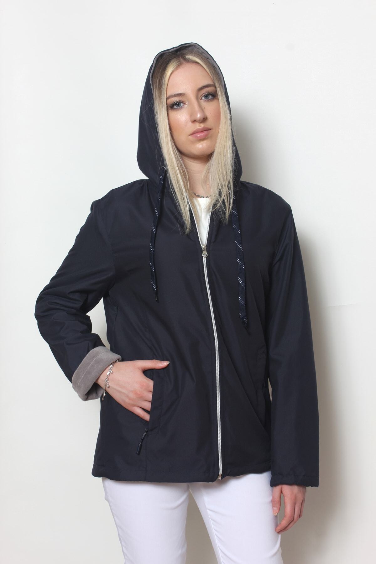 Cottoncool  Kadın Lacivert Içi Polar Mont - Görsel 5