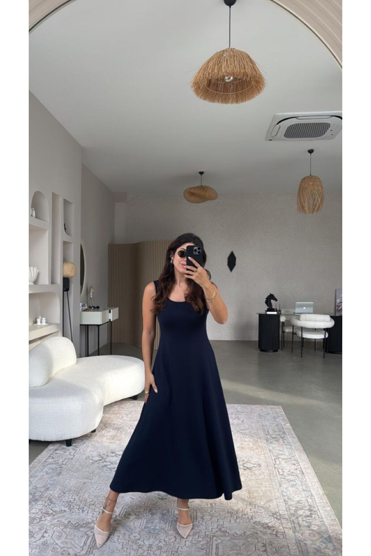 Ales Moda  Uzun Kol Crop Bluzlu Elbise Takım - Görsel 2