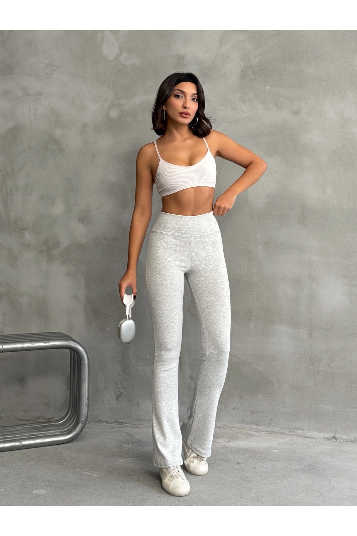 Nordmende  Kadın Yüksek Bel Toparlayıcı İspanyol Paça Pantolon Flared - Görsel 7