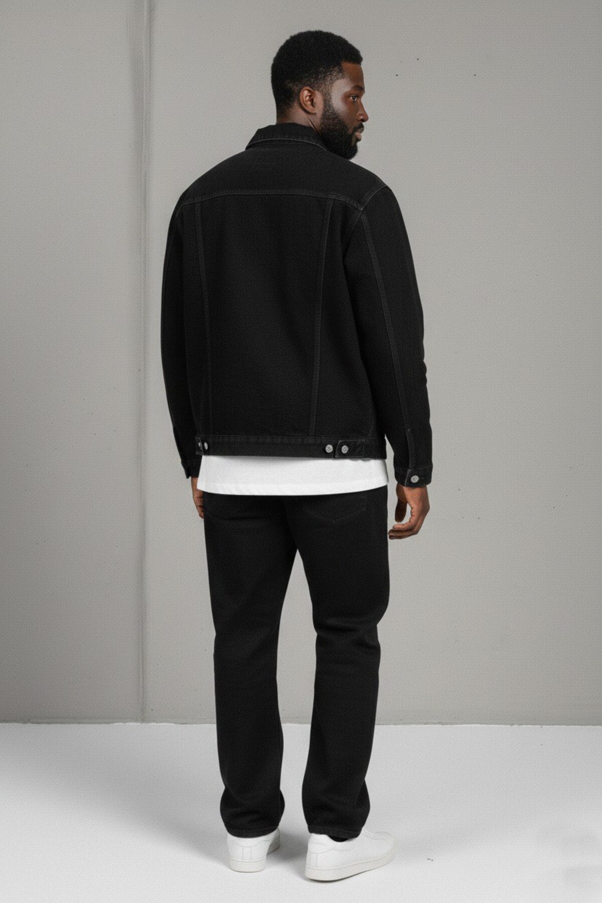 WKM  Erkek Regular Fit Rahat Kesim Çift Cepli Denim Kot Ceket - Görsel 4