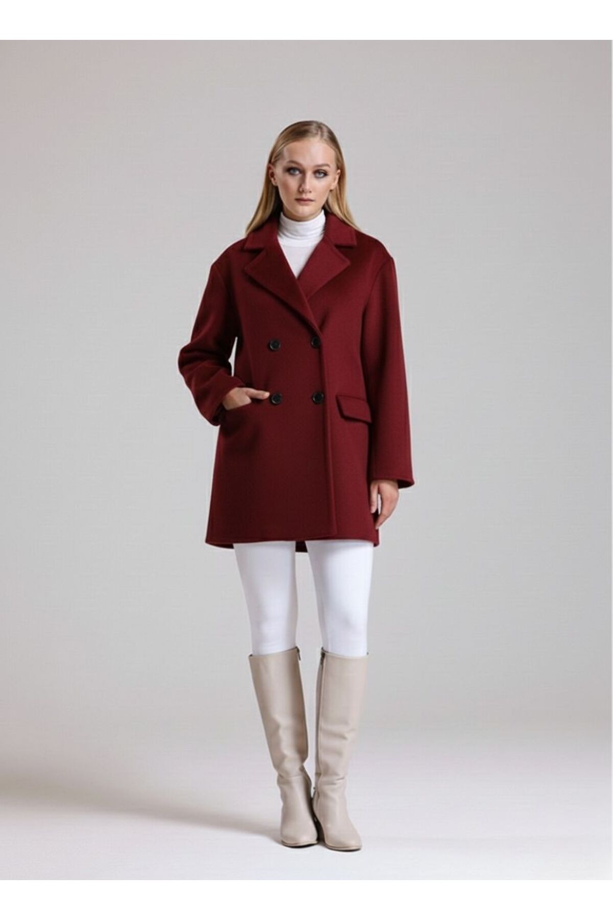Textured Wrap Burgundy Cachet Coat