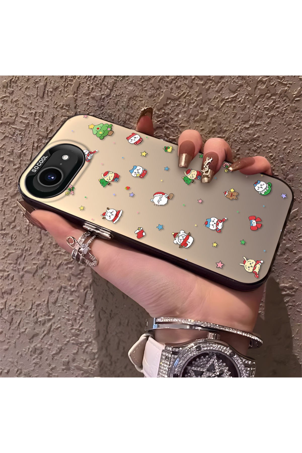 silicone Anti-Fall Case with Santa Claus Pattern Compatible with iPhone 16e