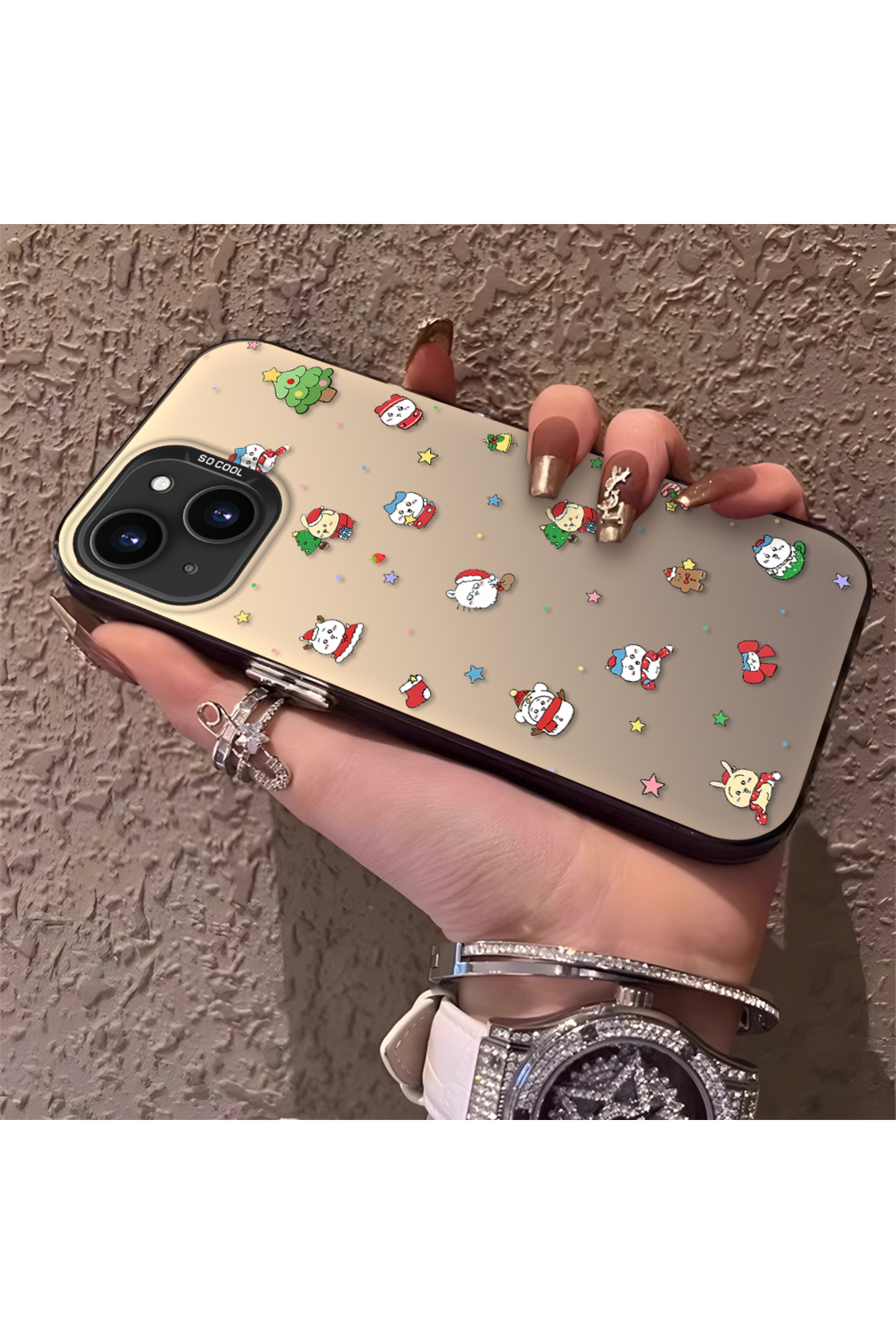 iPhone 15 Compatible Santa Patterned Silicone Anti Fall Case