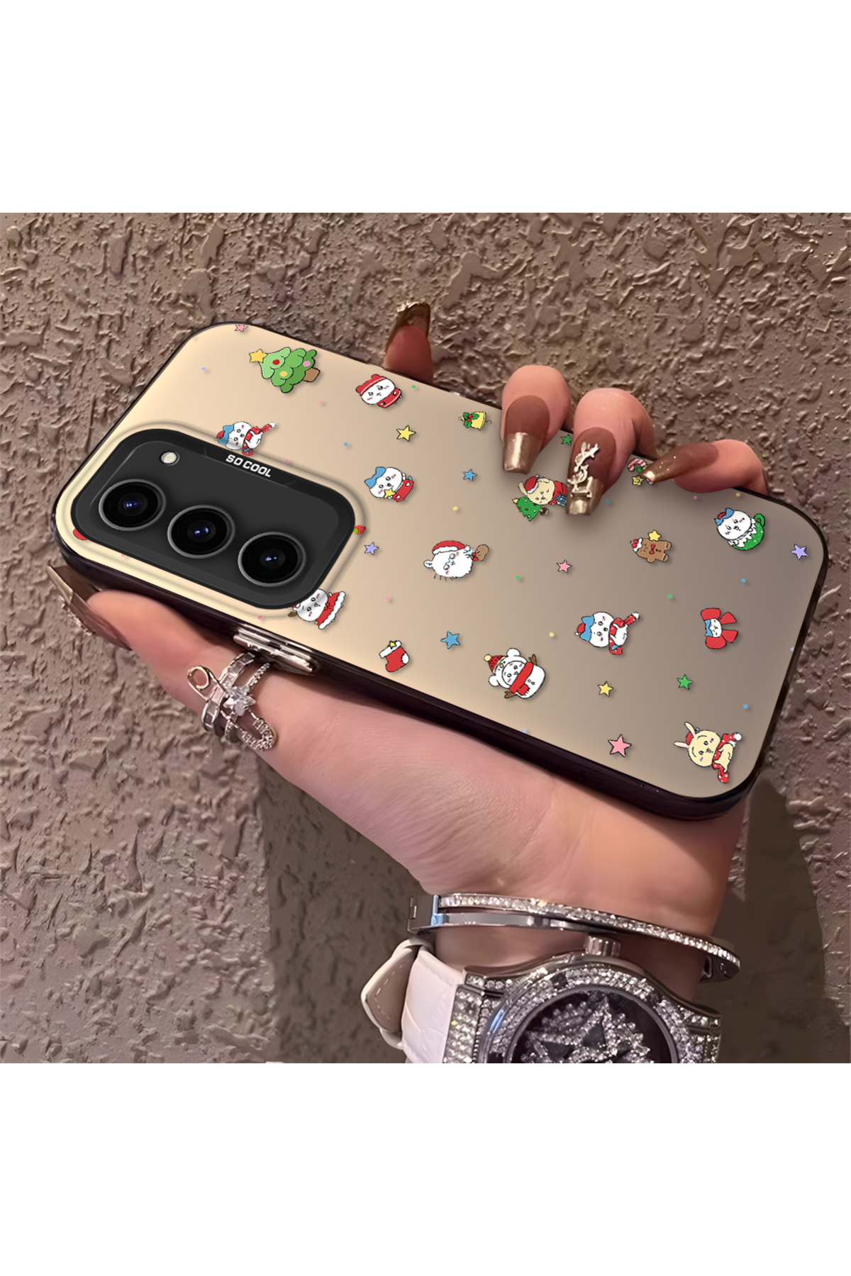 Samsung Galaxy S23 Compatible Santa Patterned Silicone Anti Fall Case