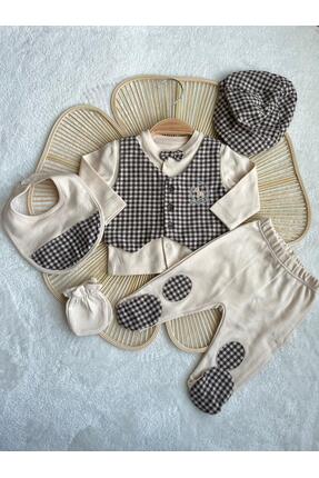 ANNA BABBA %100 Pamuk 5'li Premium Yeni Doğan Erkek Bebek Takım