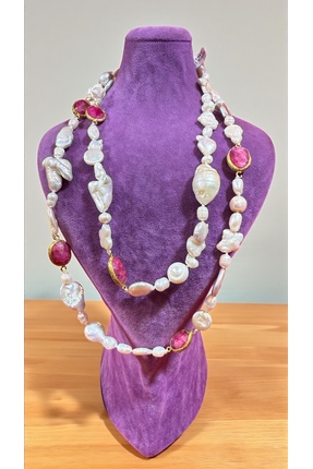 Mavera İnci Yakut Kolye