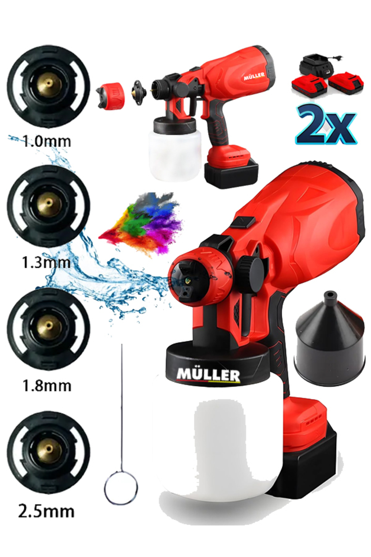 Pro Müller Alman 36 V 5 Ah Çift Metal Şanzıman 2 Akülü Yüksek Boya