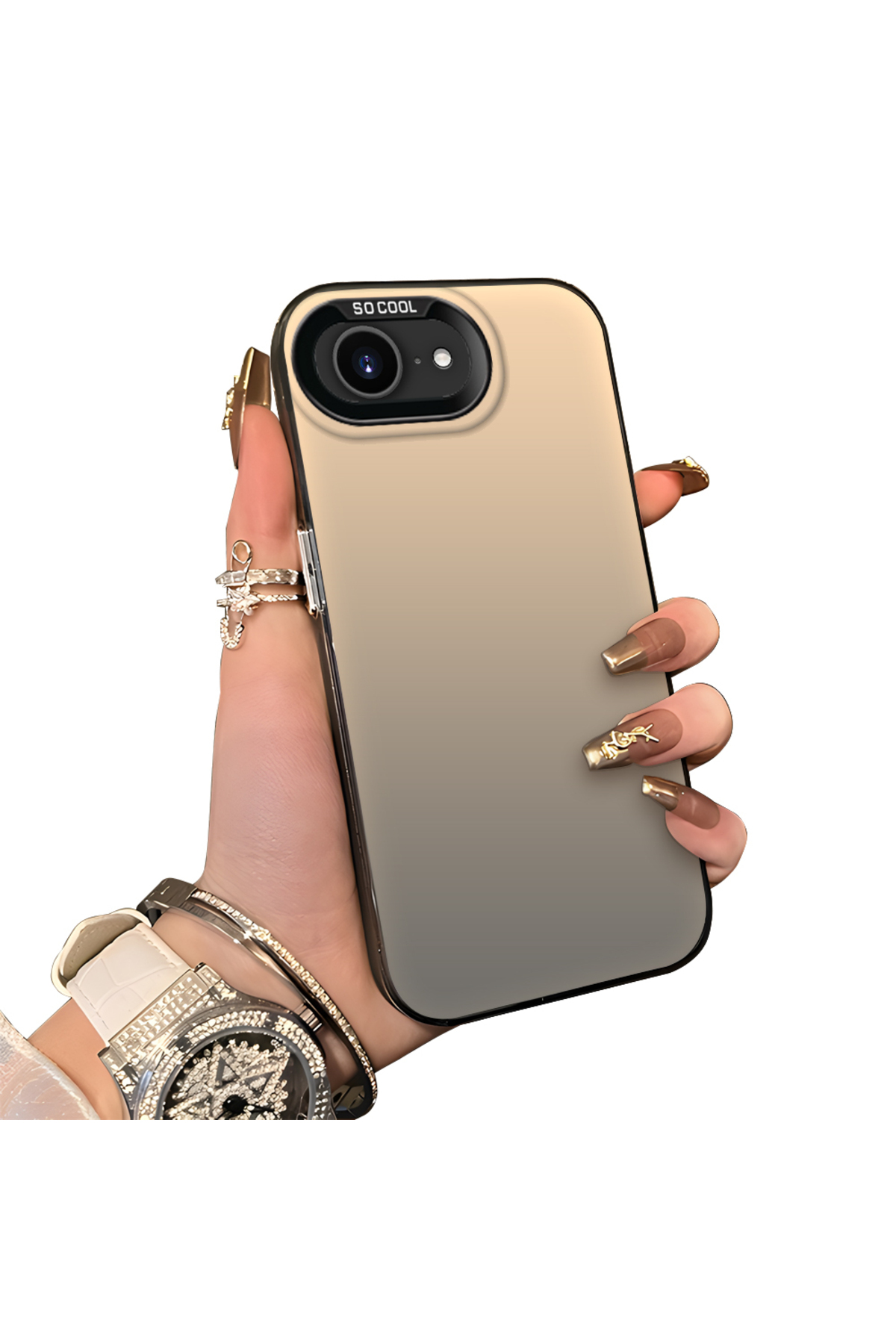 hard Acrylic Back Silicone Edge Lens Protection Case Compatible with iPhone 16e/17e