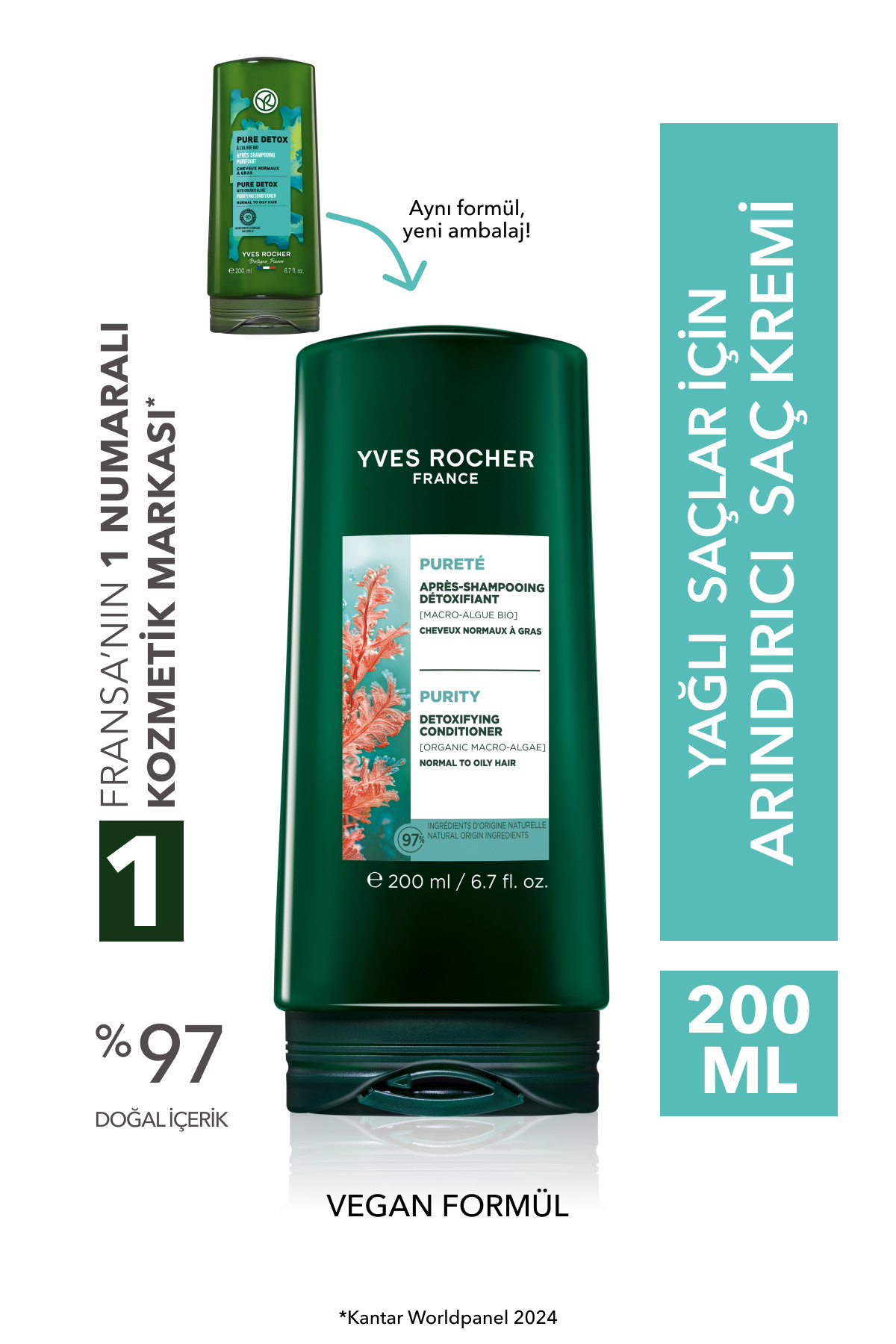 Yves Rocher Arındırıcı Saç Kremi - Yağlı Saçlar / Purete -Vegan-92318