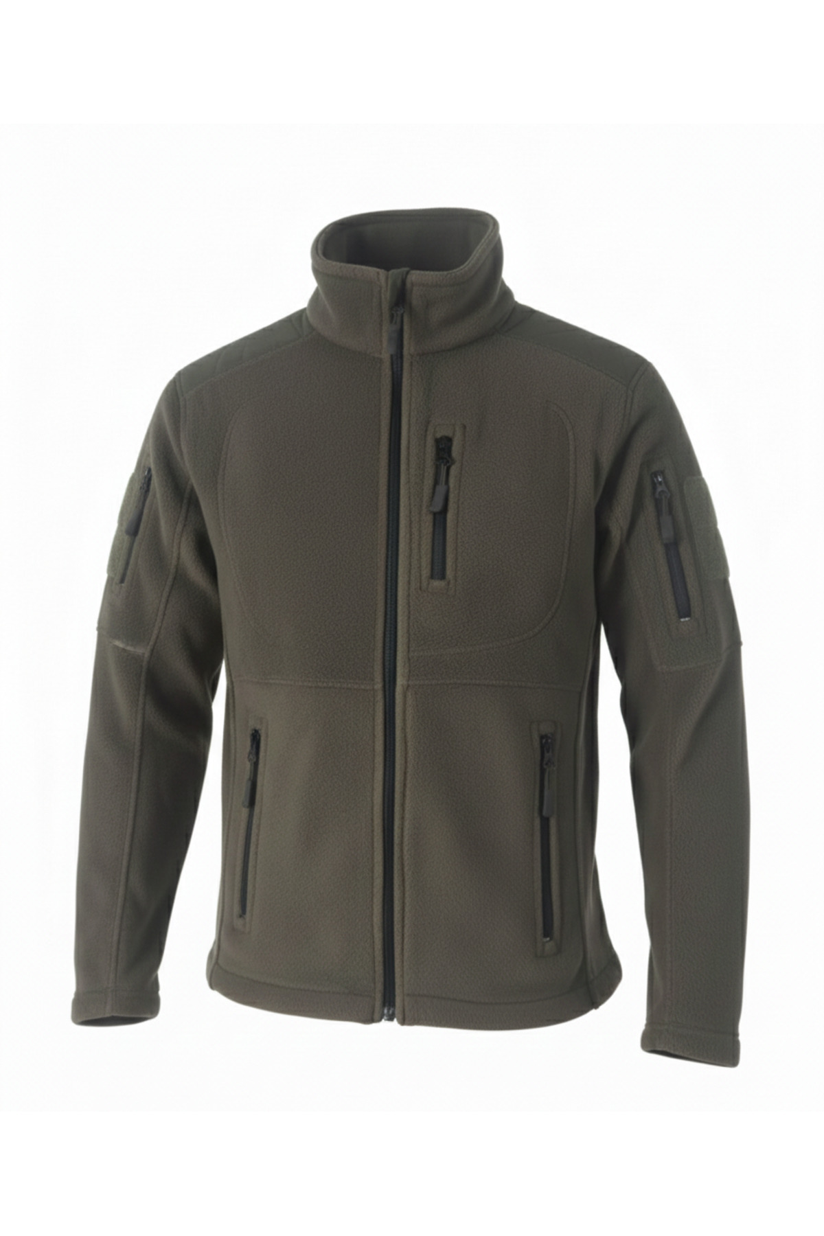 Beevos Askeri Termal Taktik Polar Ceket Erkek Full Fermuarlı 5 Cepli Soğuk Geçirmez