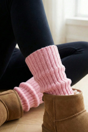 UNCİA OUTDOORS Premium Kışlık Kalın Örgü Triko Tozluk Çorap %100 Akrilik Leg ...