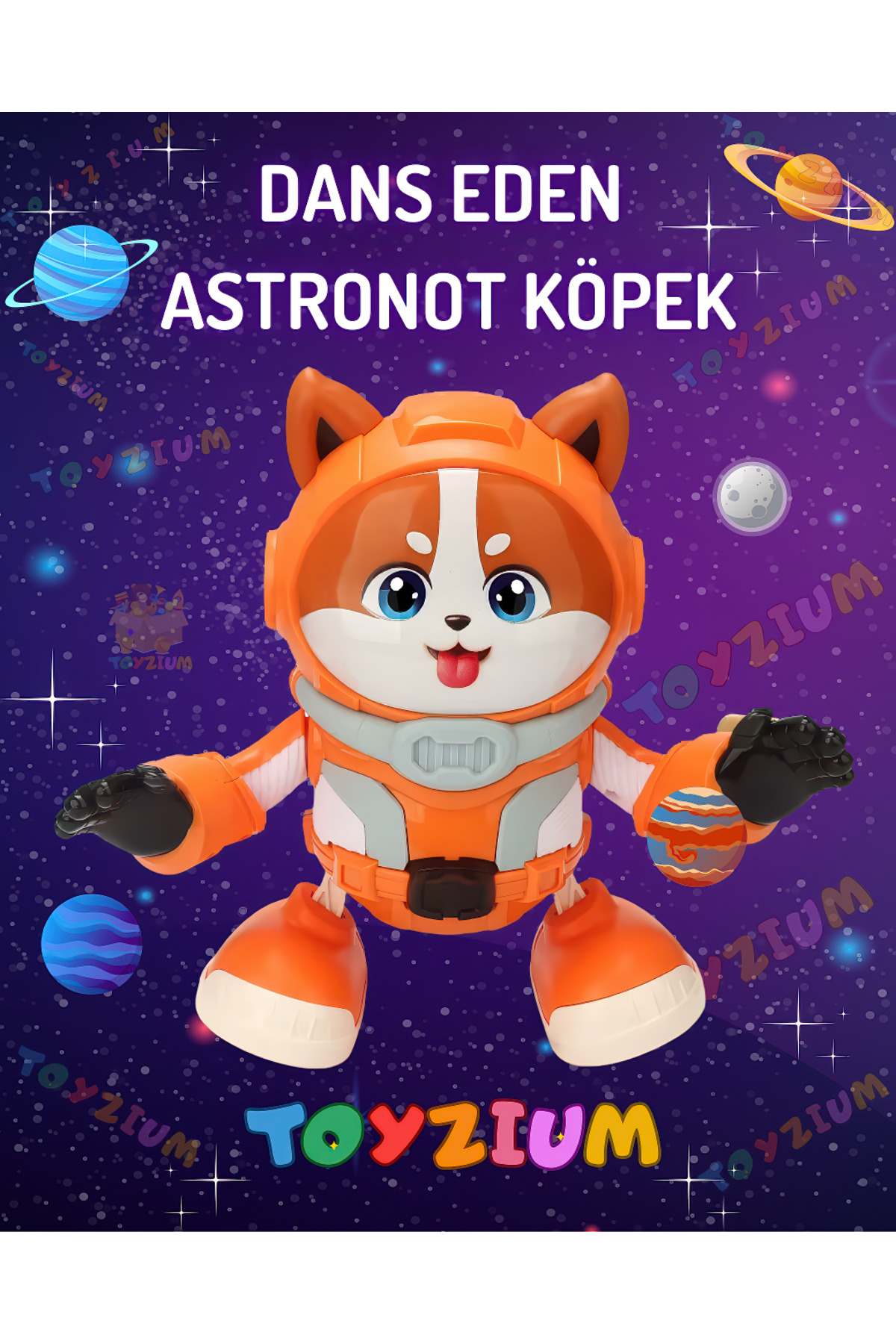 Shem Dans Eden Astronot Köpek Oyuncak – Pilli Işıklı Müzikli