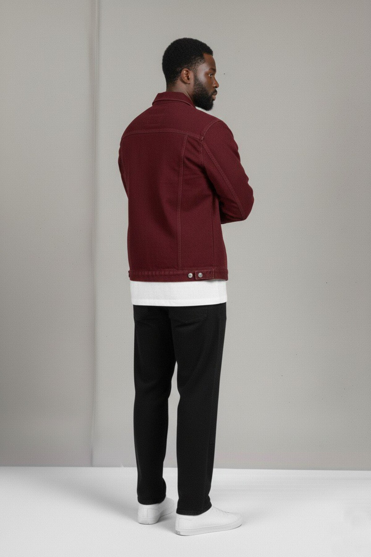 WKM  Erkek Regular Fit Rahat Kesim Çift Cepli Denim Kot Ceket - Görsel 4