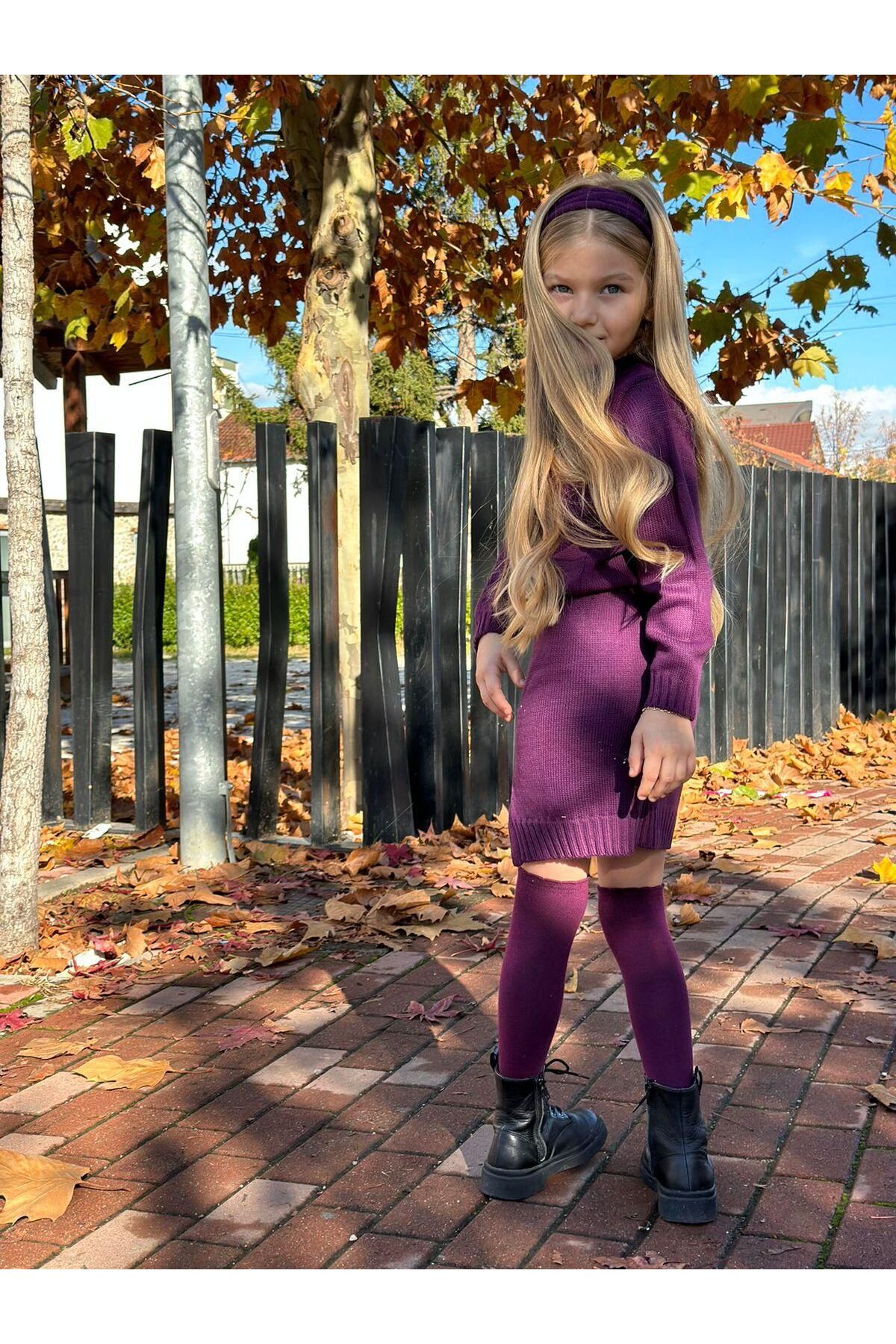 KOKOŞ BEBEK Kız Çocuk Triko Etek – Kazak – Bandana Set - 2/12 Yaş - 31586 fotoğrafı 4 (önizleme)