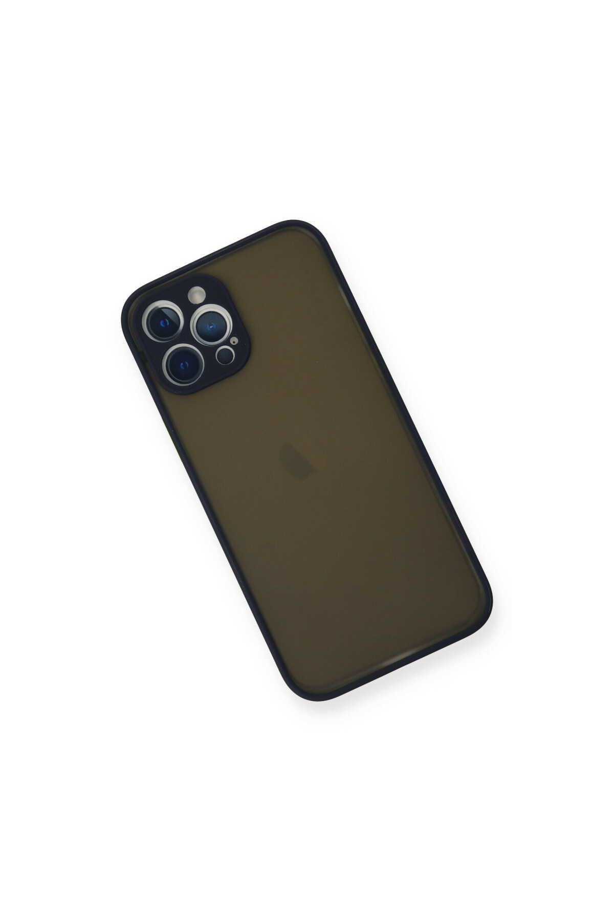 iPhone 12 Pro İçin Uyumlu Buzlu Tasarım Renkli Tuş Mat Tasarım Sararmaz Kılıf