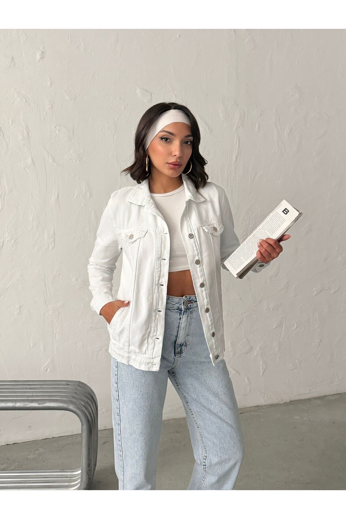 blue wings denım co.  FULL DÜĞME KAPAMA KETEN CEKET - Görsel 4