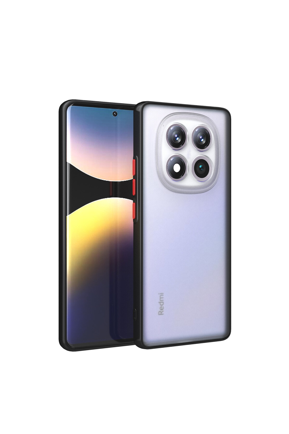 Xiaomi Redmi Note 14 Pro 4G İçin Uyumlu Buzlu Tasarım Renkli Tuş Mat Tasarım Sararmaz Kılıf