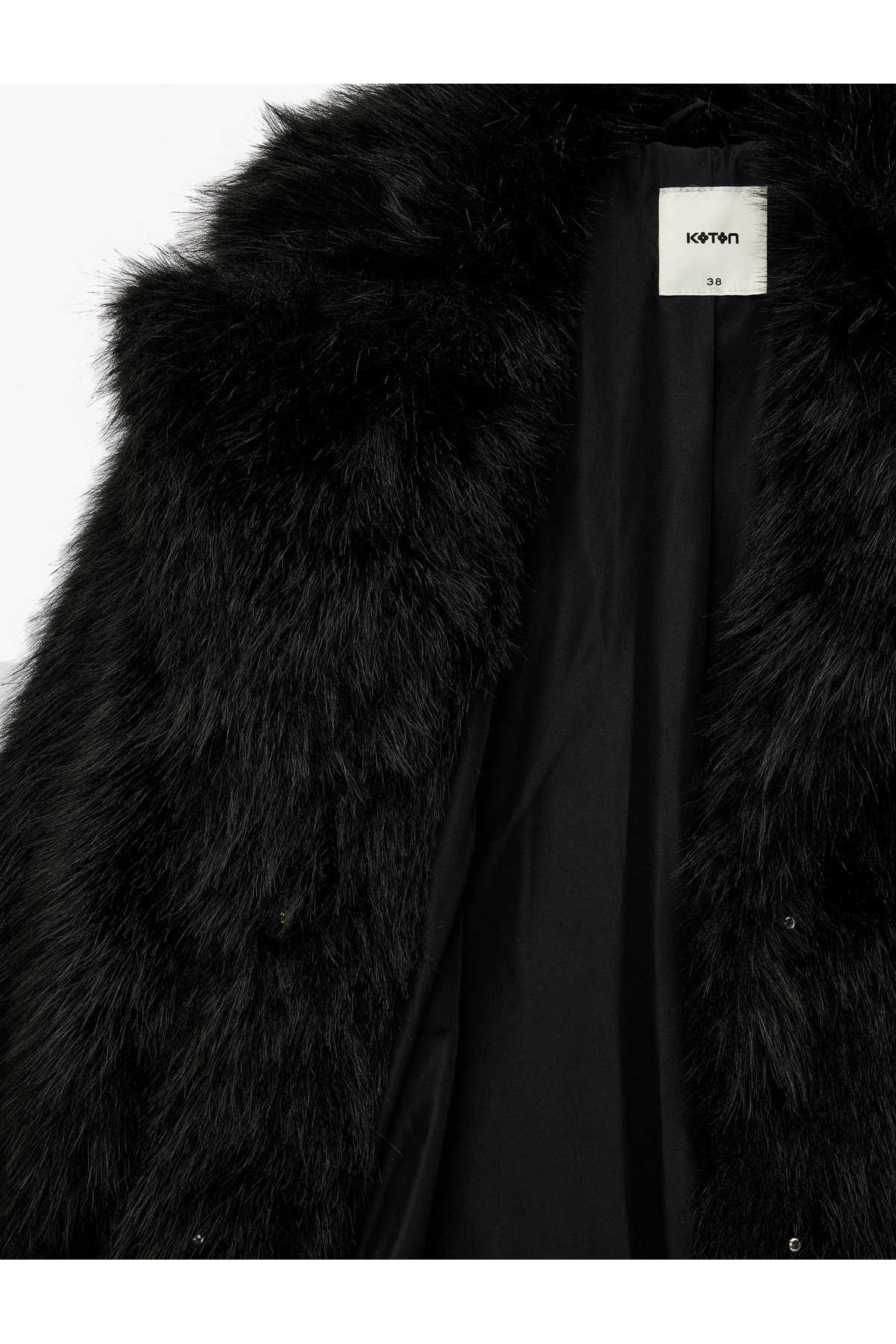 Koton  Suni Kürk Kaban Oversize Uzun Kollu Cepli - Görsel 7