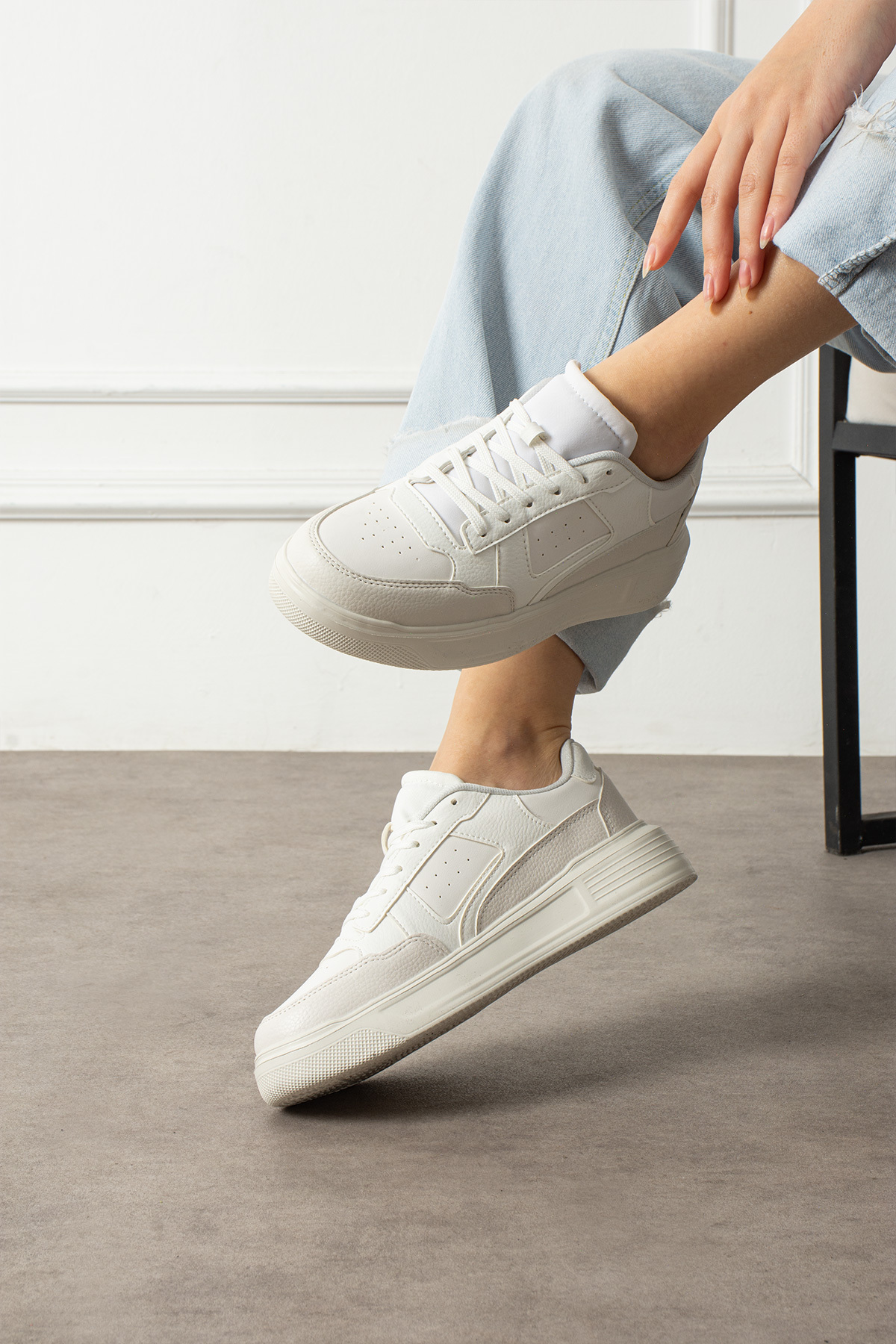 pasyone  Beyaz Kadın Sneaker Günlük Ayakkabı - Görsel 3