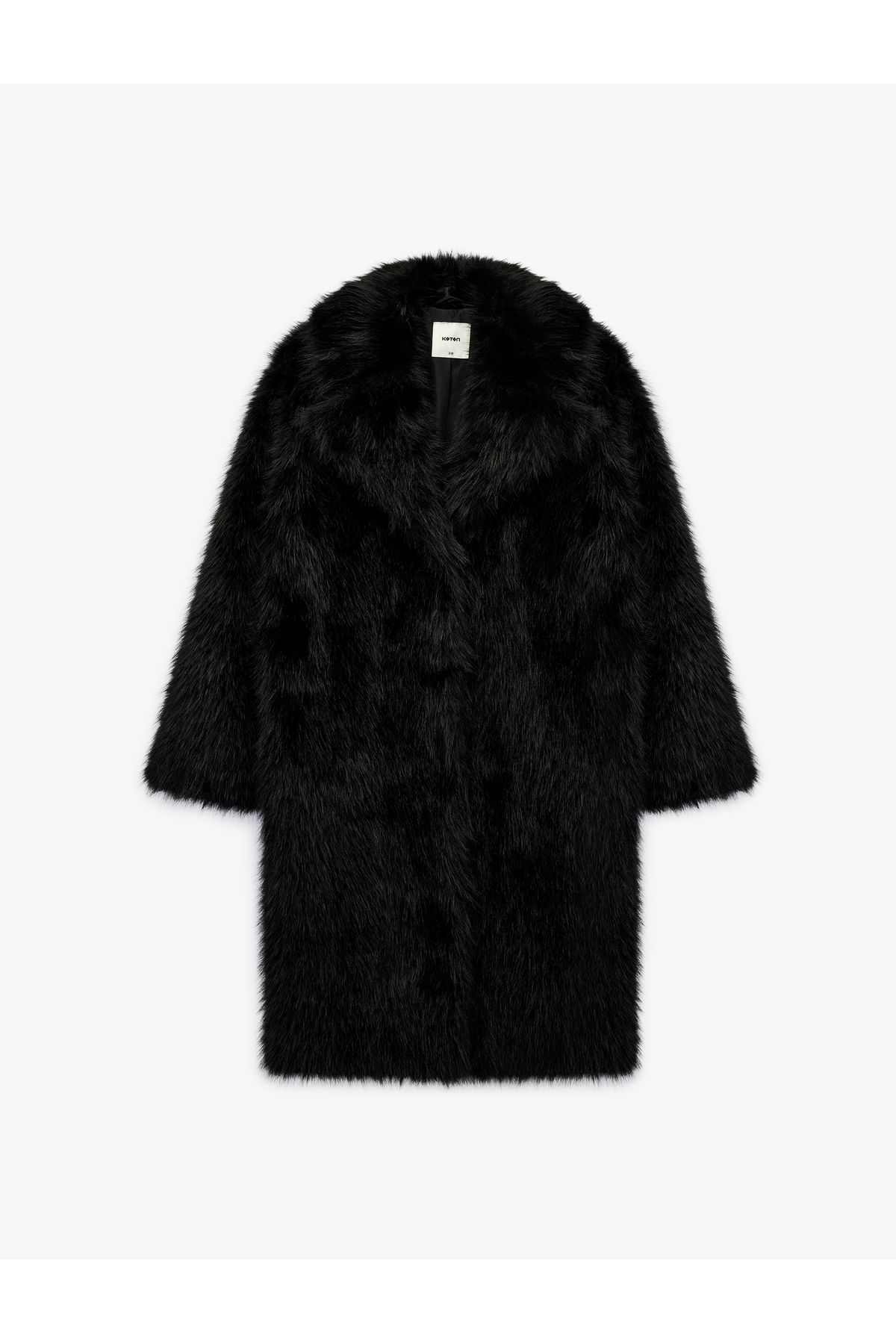 Koton  Suni Kürk Kaban Oversize Uzun Kollu Cepli - Görsel 5