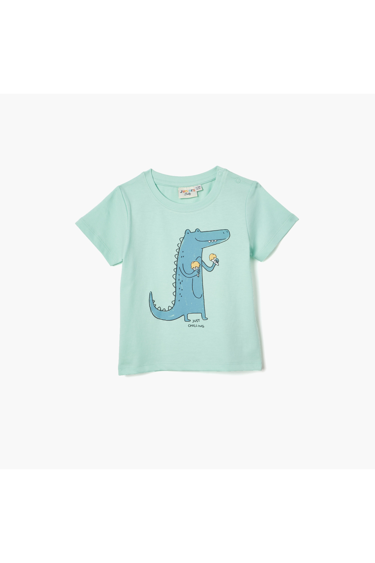Juniors Crocodile Print T-shirt with Short Sleeves