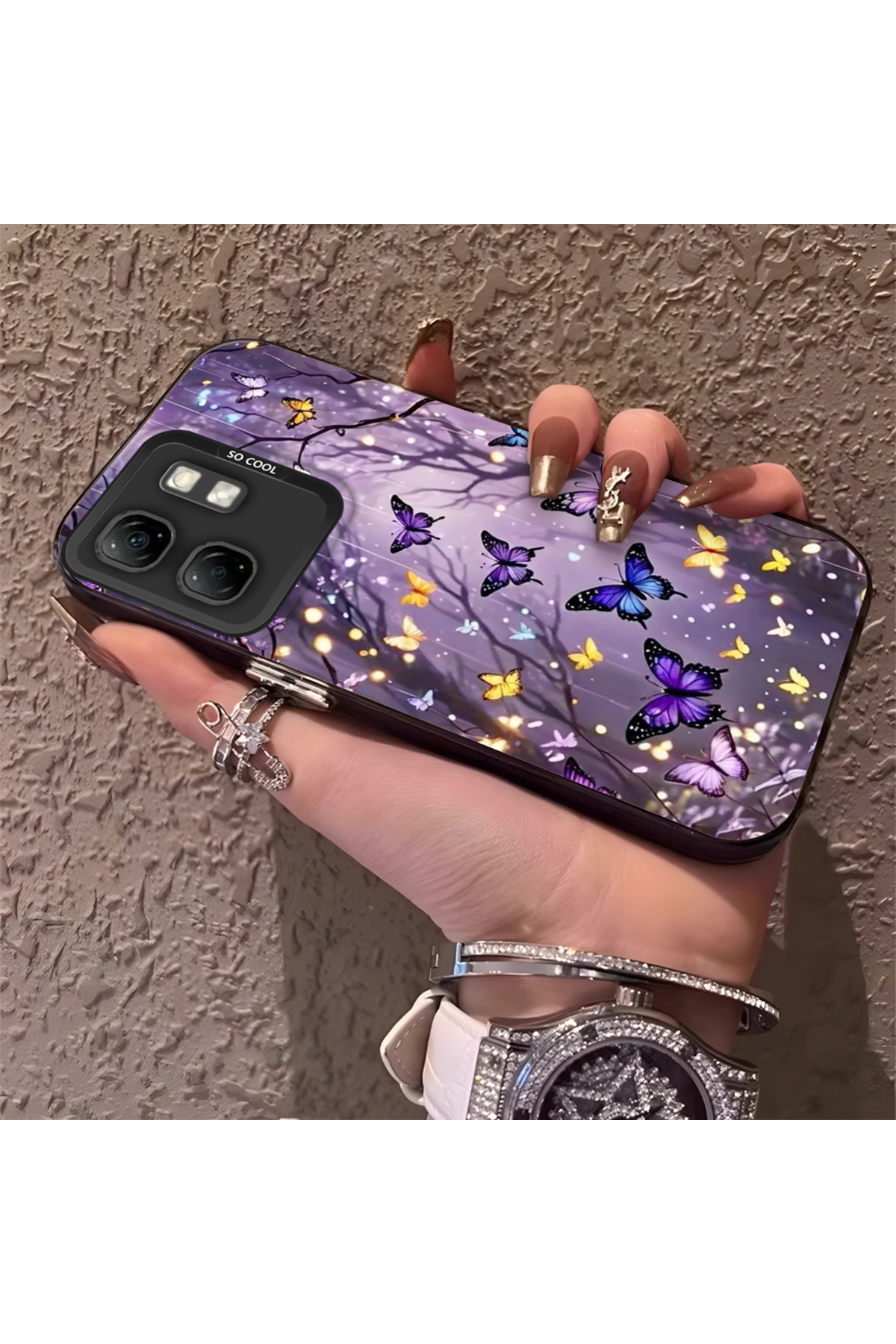 Infinix Smart 9 Compatible Phone Case Beautiful Butterfly Anti-shock Camera Anti-fall