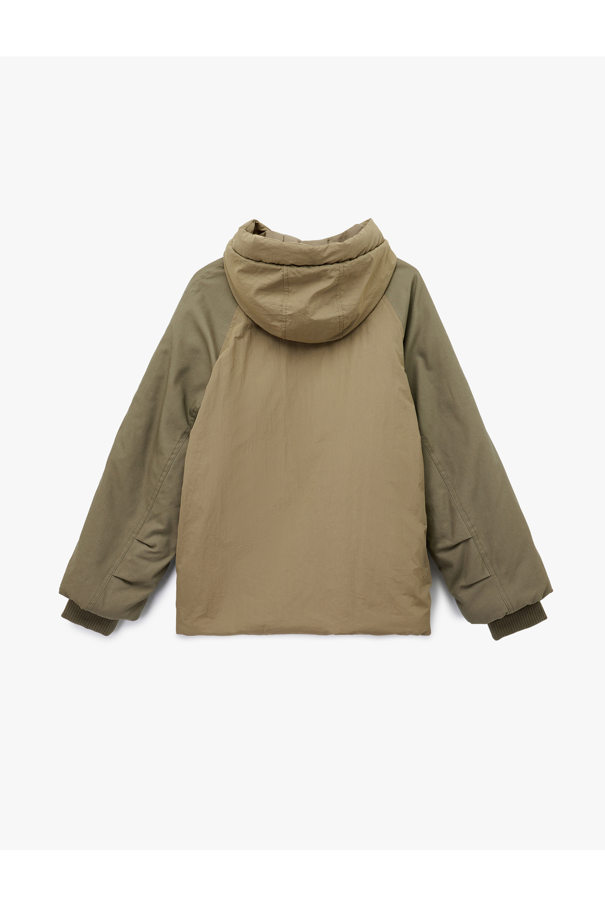 Koton  Uzun Kollu Cepli Kapüşonlu Bomber Mont - Görsel 5