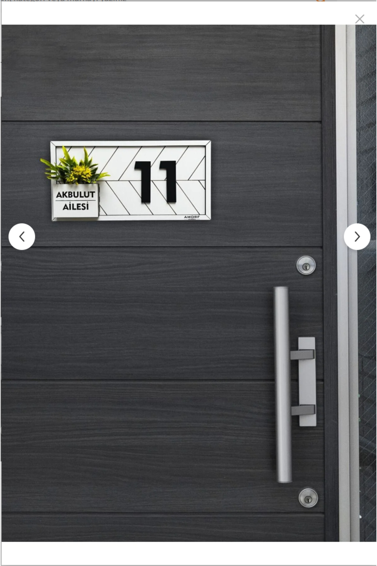 Kişiye Özel Beyaz Kapı Numarası 30x15cm Kapı Süsü