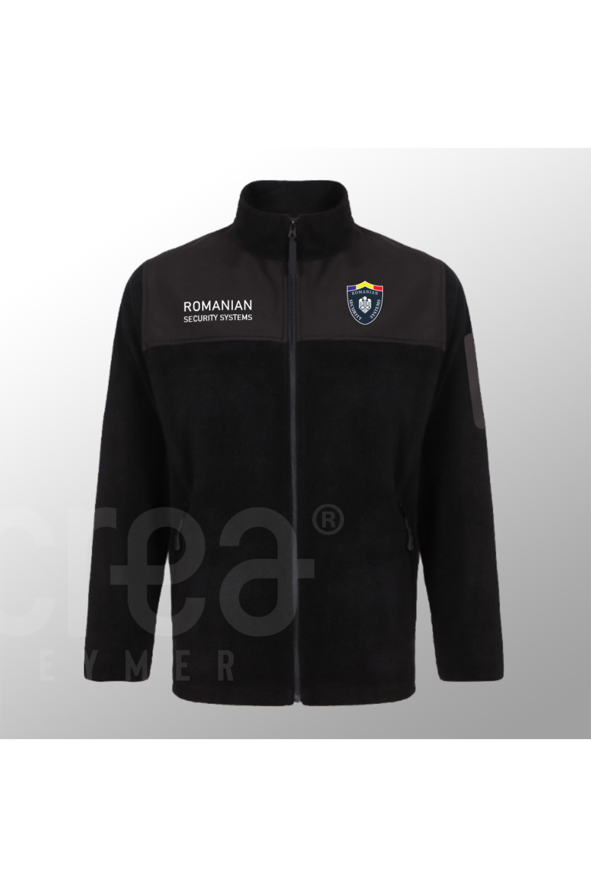 Romanian Security Systems Non-Pilling Full Zipper Softshell Fleece - Softshell Polar Mont Black — مشکی ssh-016