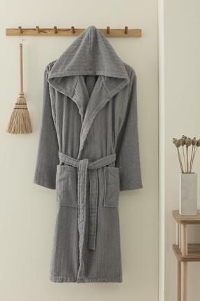 Semecca Pamuklu Kapüşonlu Unisex Bornoz