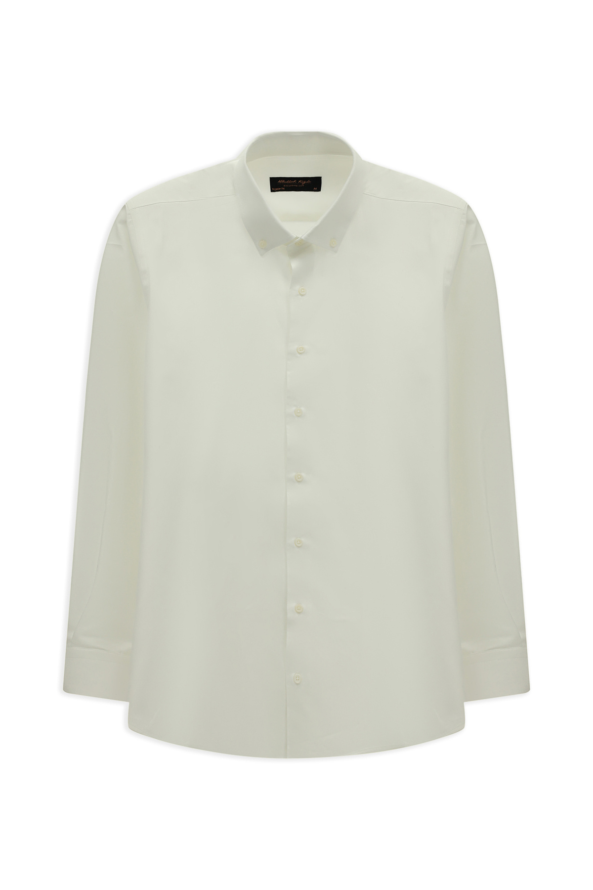 کیگیلی پیراهن نخی طرح‌دار آستین بلند، یقه دکمه‌دار، سایز معمولی