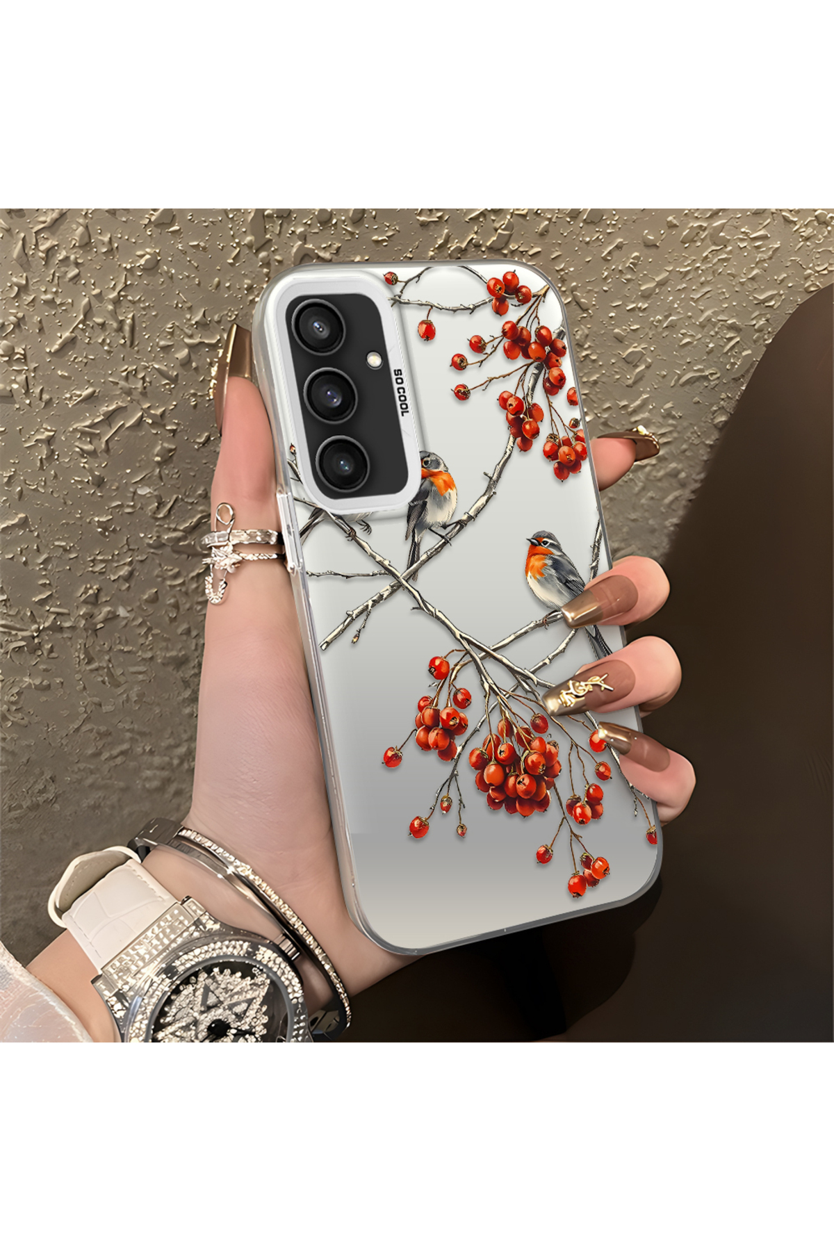 Samsung Galaxy S23 Fe Compatible Case Anti-shock Anti-shock Beautiful Bird Phone Case