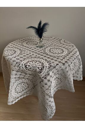 BRL ÇEYİZ HOME Fiskos Masa Örtüsü Tül Güpürlü Çeyizlik