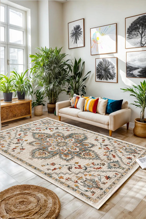 Halise Home Yıkanabilir Kaymaz Taban Dijital Baskılı Halı,Yolluk