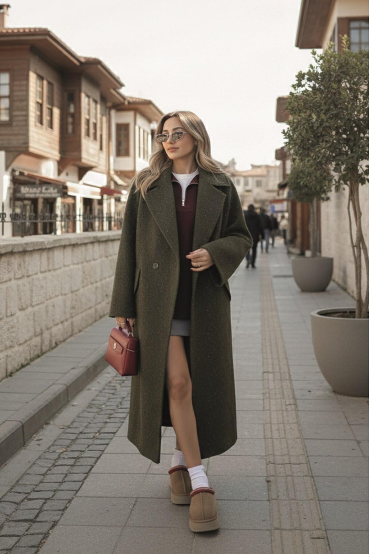 Toridas  Kışlık Astarlı Detaylı Kadın Kaşmir Kaban - Görsel 5