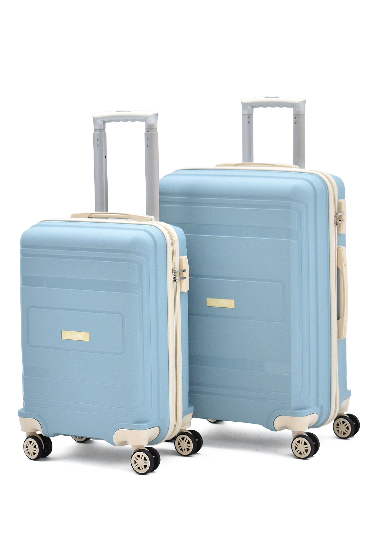 ELATAE Polipropilen Kırılmaz 2'li Valiz Seti Orta ve Kabin V305 – Ultra Hafif, Darbe Dayanıklı, 360°