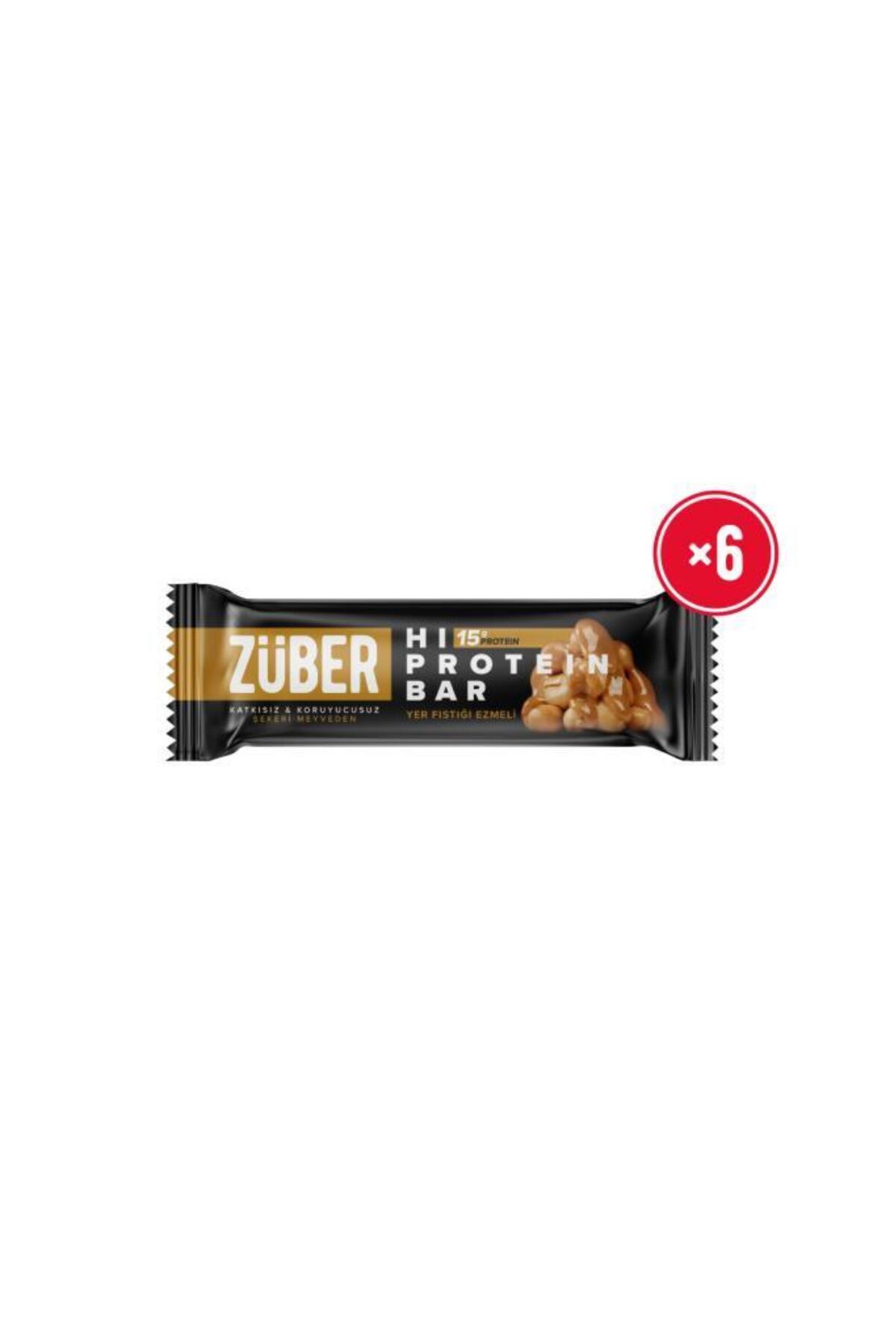 Züber Hi Protein Yer Fıstığı Ezmeli Yüksek Protein Bar 45g x 6 Adet (15g Protein) - Fiyatı, Yorumları