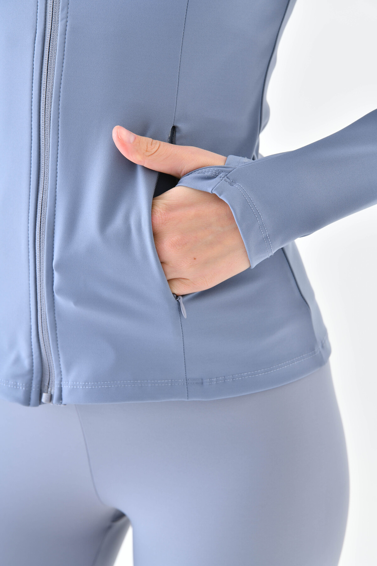 Swekc Kadın Spor CEKET Range Mom Slim Fith görsel 2