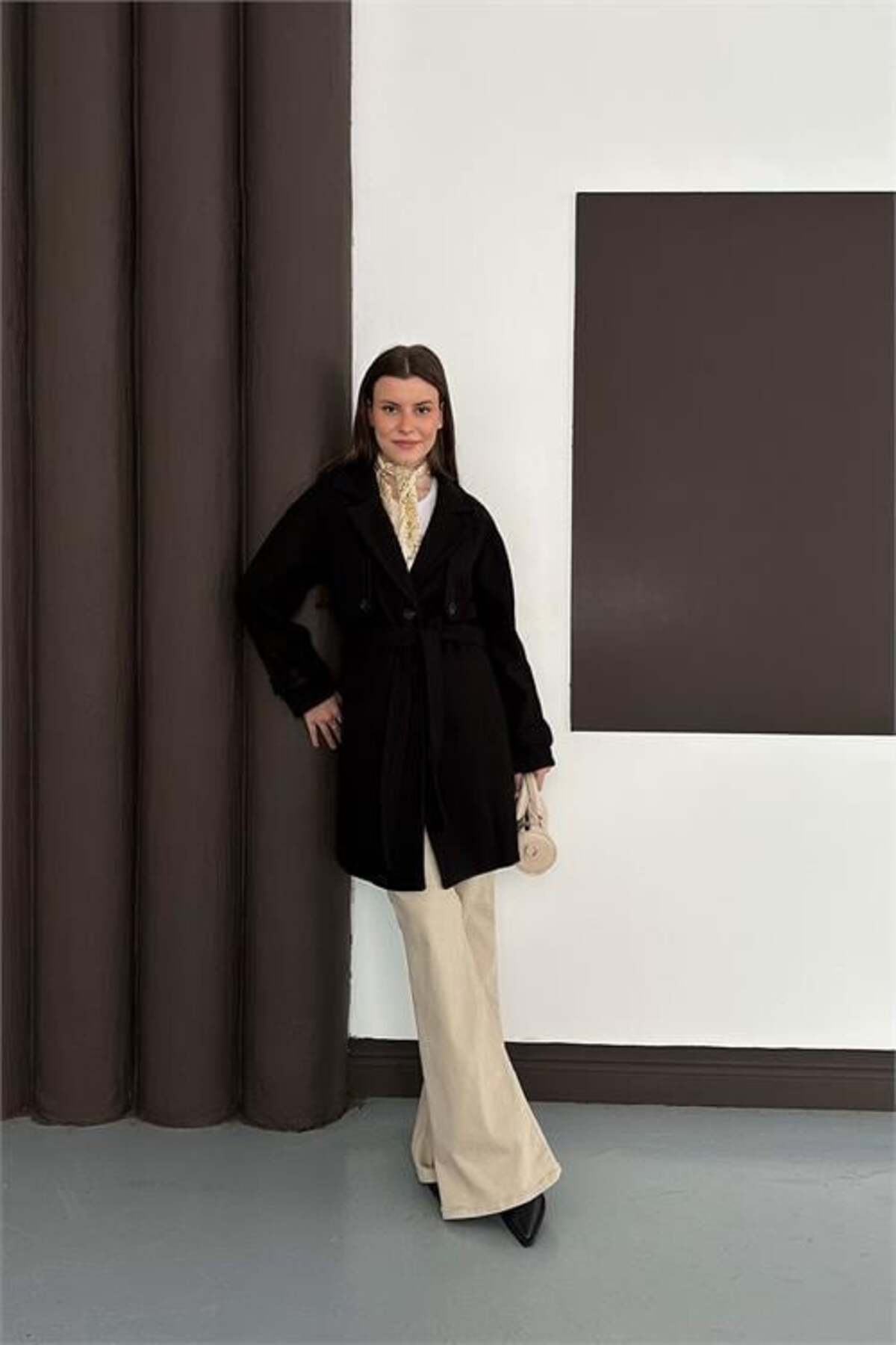 Women 'S sash short lined inner cachet coat DPRYKBN03