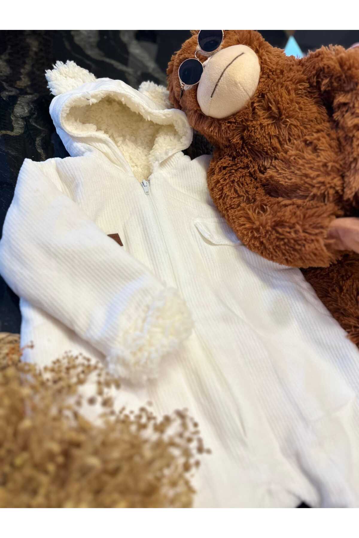 BY TUNA DESİGN Kapüşonlu Ayıcıklı Bebek Astronot Tulum – Fermuarlı, Polar, Unisex, Kışlık fotoğrafı 2 (önizleme)