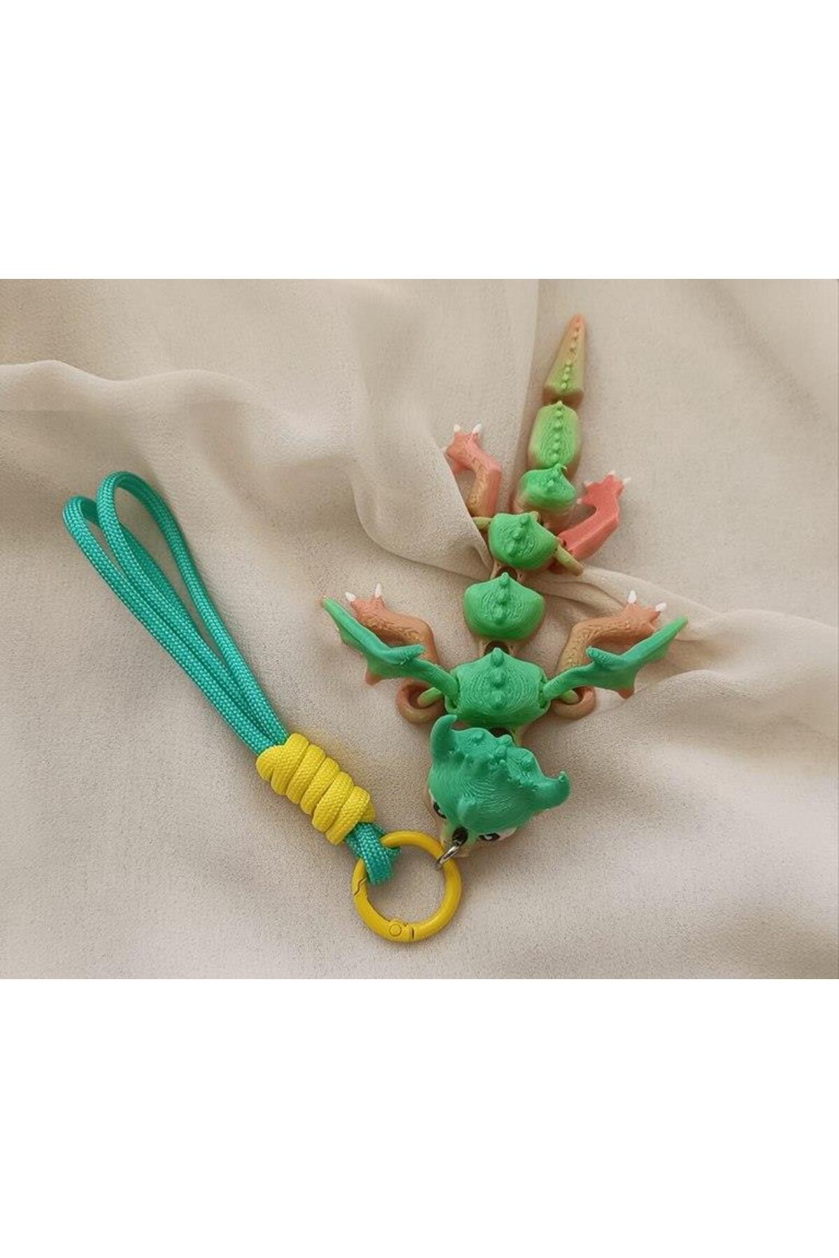 Hd Marketim Anahtarlık Çanta Süsü 3D Ejderha Oynar Eklem Oyuncak Yılbaşı Doğum Günü Hediye Sarı fotoğrafı 5 (önizleme)