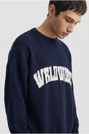 ablukaonline Erkek Relaxed Fit Premium Triko Kazak Lacivert