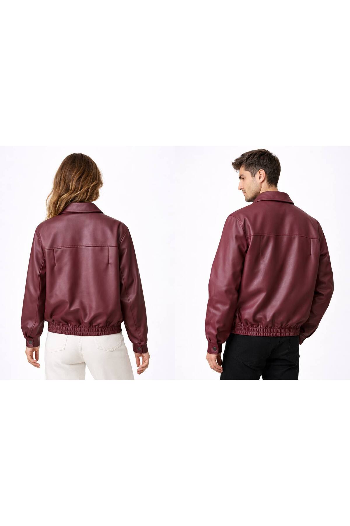 BASEL.CO Unisex Oversize Deri Ceket - Çift Kombinleri (Fiyat Tek Ürün Fiyatıdır) görsel 2