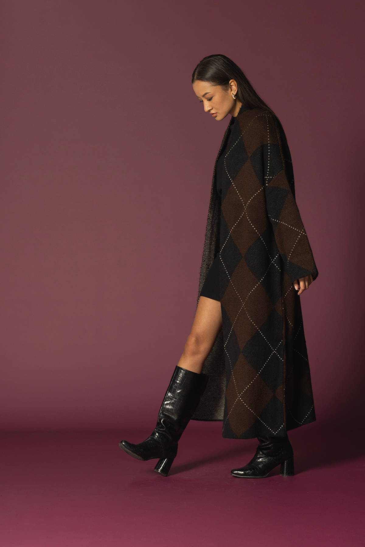 Nisan  BAKLAVA DESENLİ TRİKO HIRKA - Görsel 3