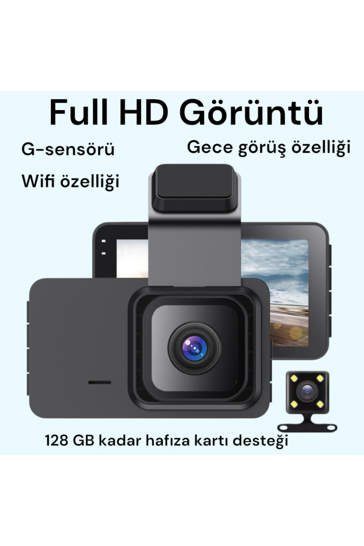 Dembastore Full HD Kalite Görüntü Wifi ve Gece Görüş Ozellikli Araç Kamerası
