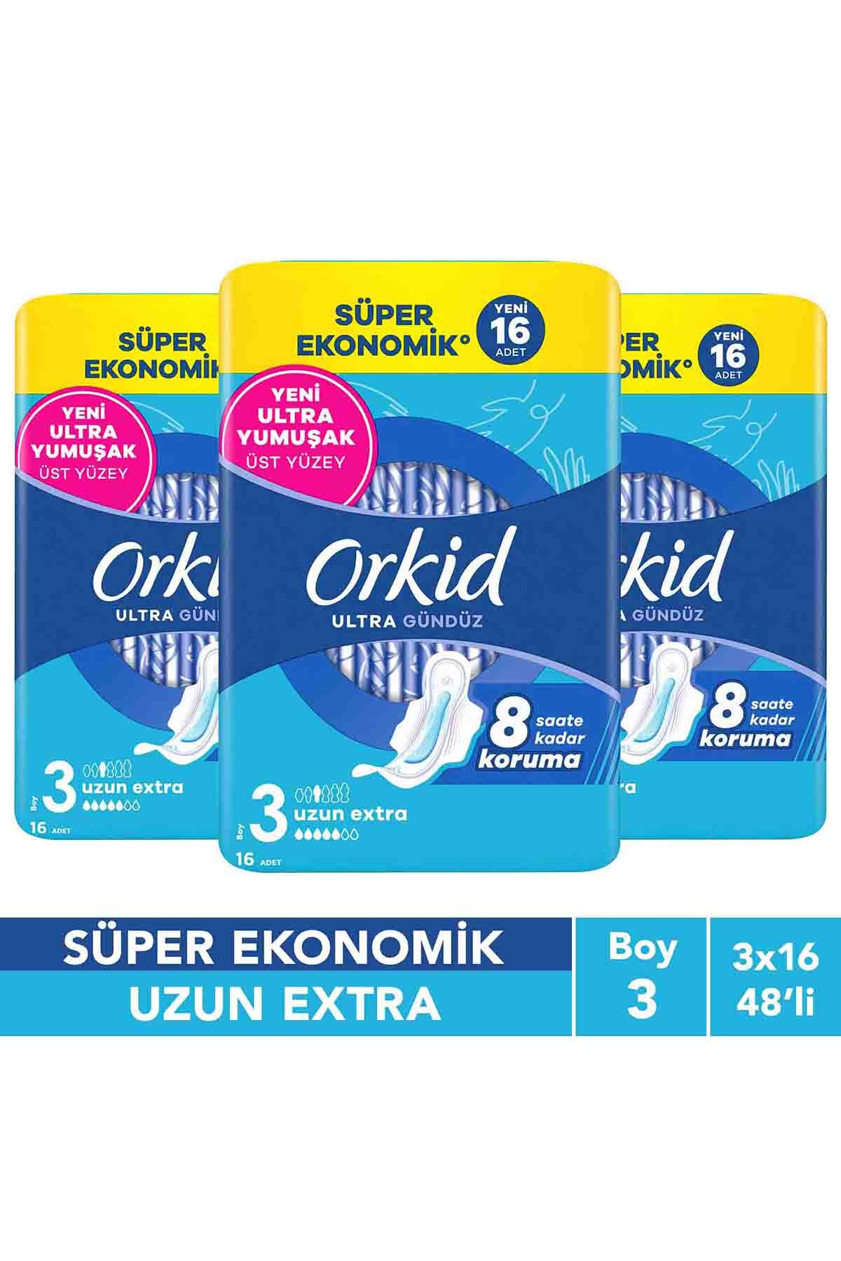 Orkid Ultra Uzun Extra (Boy 3) 16 Adet Süper Ekonomik Hijyenik Ped x3 - Fiyatı, Yorumları